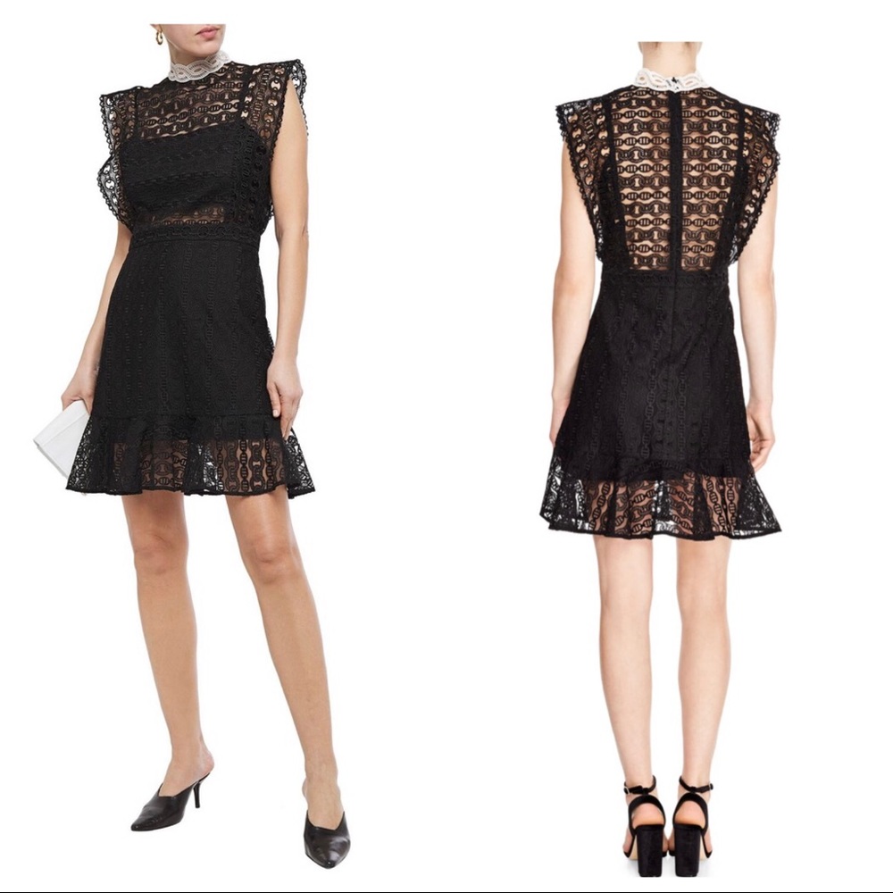 NWT Rare Sandro France Chain Link Lace Dress - Picture 3 of 7
